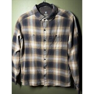 Kuhl Shirt Mens Medium Brown The Law Flannel Shadow Plaid Hiking  Western